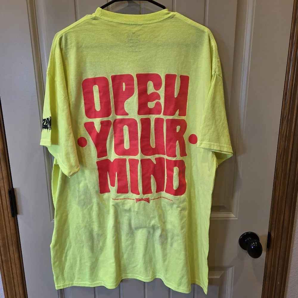 Flatbush Zombies Acid Eyes Tee Men's 2xl Neon Yellow Open Your Mind - Picture 4 of 13